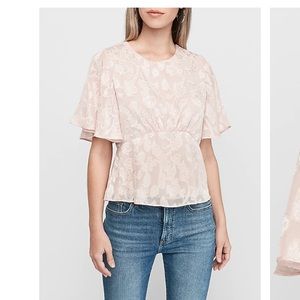 Express Jacquard cinched waist top